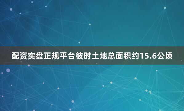 配资实盘正规平台彼时土地总面积约15.6公顷